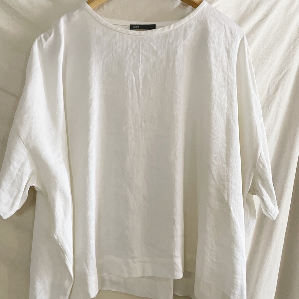 Vince Boxy Linen Top
